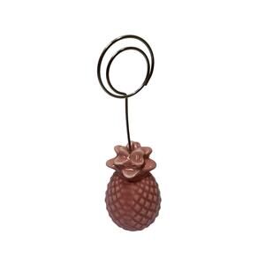 Small Pink Ceramic Pineapple Photo Holder (6 inches tall 1 inch wide)